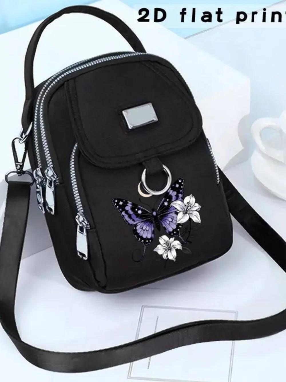 2D Flat Printing Pattern Light Commuter Messenger Bag Shoulder Bag Handbag